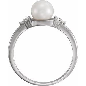 14K White 6.5-7 mm Freshwater Cultured Pearl & .09 CTW Diamond Ring-67462:108:P-ST-WBC