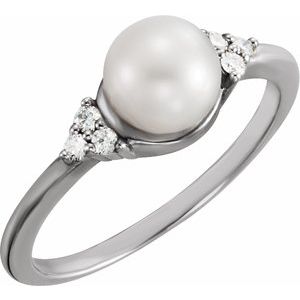 14K White 6.5-7 mm Freshwater Cultured Pearl & .09 CTW Diamond Ring-67462:108:P-ST-WBC