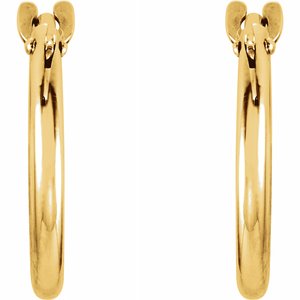 14K Yellow 12.5 mm Hinged Hoop Earrings -19100:12429900:P-ST-WBC