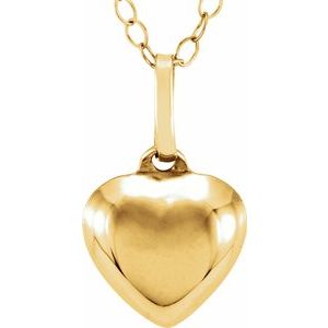 14K Yellow Puffed Heart 15"  Necklace-19510:1243280:P-ST-WBC