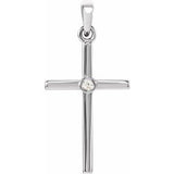 Platinum .015 CTW Diamond Cross 22.8x11.3 mm Pendant   -R42325:108:P-ST-WBC