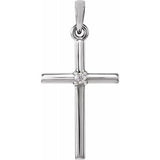 Platinum 22.65x11.4 mm .015 CT Diamond Cross Pendant-R42326:108:P-ST-WBC