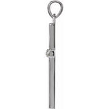 Platinum 26.5x13.75 mm .02 CT Diamond Cross Pendant-R42326:113:P-ST-WBC