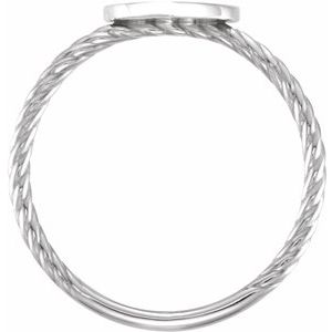 Continuum Sterling Silver Heart Engravable Rope Ring-51410:1004:P-ST-WBC