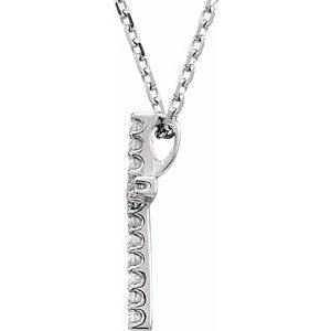 Platinum .07 CTW Diamond Petite Cross 16" Necklace-R42147D:60001:P-ST-WBC