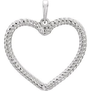 14K White Rope Heart Pendant-86204:102:P-ST-WBC