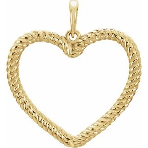 14K Yellow Rope Heart Pendant-86204:101:P-ST-WBC