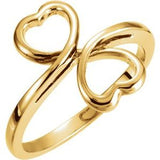 14K Yellow 14 mm Double Heart Ring-5235:11024:P-ST-WBC