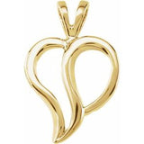 14K Yellow 18.5x12 mm Heart Pendant-8250:12253:P-ST-WBC