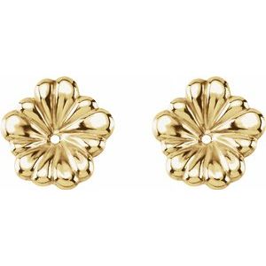 14K Yellow Floral-Inspired Earring Jackets-20273:9017:P-ST-WBC