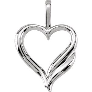 Sterling Silver Heart Pendant-80713:731890:P-ST-WBC