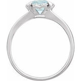 14K White Aquamarine & .05 CTW Diamond Ring-651952:60003:P-ST-WBC