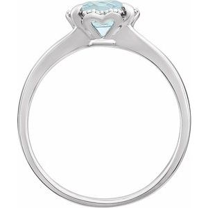 14K White Aquamarine & .05 CTW Diamond Ring-651952:60003:P-ST-WBC