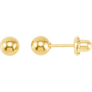 24K Gold Plated Sterling Silver Ball Stud Piercing Earrings-21505:2315280:P-ST-WBC