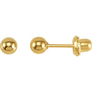 24K Gold Plated Sterling Silver Ball Stud Piercing Earrings-21505:2315270:P-ST-WBC