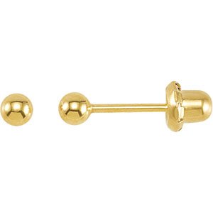 24K Gold Plated Sterling Silver Ball Stud Piercing Earrings-21505:2315250:P-ST-WBC