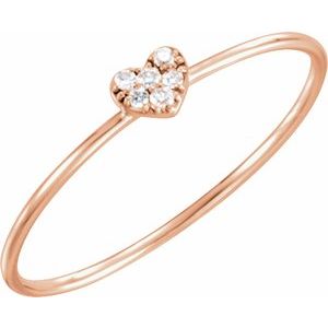 14K Rose .03 CTW Diamond Petite Heart Ring-651921:60000:P-ST-WBC