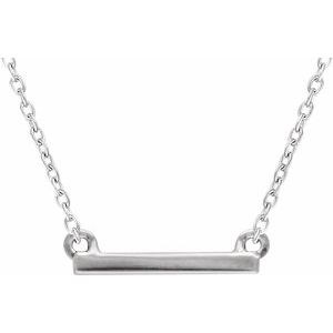 Sterling Silver 18x1.5 mm Petite Bar 16-18" Necklace-651950:60003:P-ST-WBC