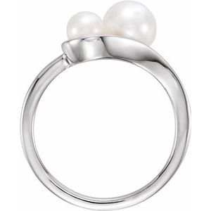 14K White Freshwater Cultured Pearl Ring-6479:6000:P-ST-WBC
