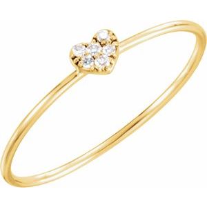 14K Yellow .03 CTW Diamond Petite Heart Ring-651921:60001:P-ST-WBC