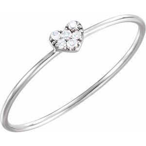 14K White .03 CTW Diamond Petite Heart Ring-651921:60002:P-ST-WBC