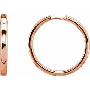 14K Rose 34.2 mm Hinged Hoop Earrings -22071:10013:P-ST-WBC