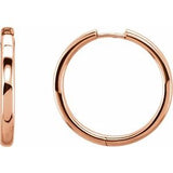 14K Rose 29 mm Hinged Hoop Earrings -22071:10012:P-ST-WBC