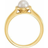 14K Yellow Freshwater Cultured Pearl & .05 CTW Diamond Halo-Style Ring-6471:6000:P-ST-WBC