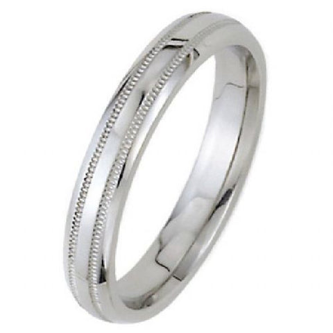 Dome Park Avenue Wedding Band Ring Medium Weight 14k White Gold 4mm-#WBC4MM14KM