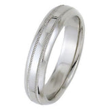 Dome Park Avenue Wedding Band Ring Medium Weight 14k White Gold 5mm-#WBC5MM14KM