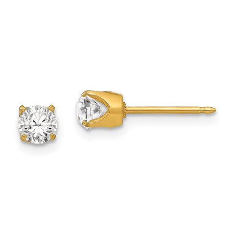 Inverness 24k Plated 5mm Austrian Crystal Earrings-WBC-31E