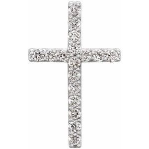 Platinum 1/6 CTW Petite Diamond Cross Pendant-R42157D:100005:P-ST-WBC