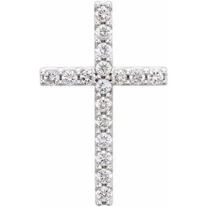 Platinum 1/3 CTW Petite Diamond Cross Pendant-R42157D:100010:P-ST-WBC