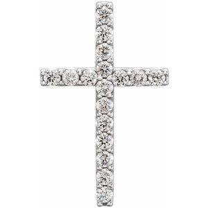 Platinum 1/4 CTW Petite Diamond Cross Pendant-R42157D:100015:P-ST-WBC