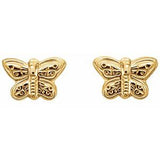 14K Yellow Butterfly Earrings-19150:101:P-ST-WBC