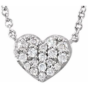 14K Rose 1/10 CTW Diamond Heart 18" Necklace-68662:102:P-ST-WBC