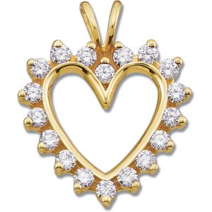 Diamond Heart Pendant-60746:209329:P-ST-WBC