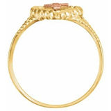 14K Yellow/Rose Heart Rope Ring with Cross-R43025:60001:P-ST-WBC