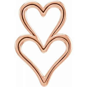 14K Rose Double Heart Slide Pendant-86331:103:P-ST-WBC