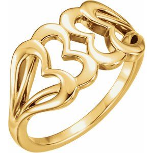 14K Yellow Heart Ring-51576:102:P-ST-WBC