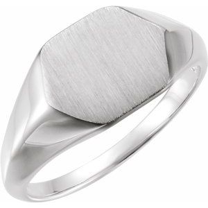 Sterling Silver 12x10 mm Geometric Signet Ring-51554:104:P-ST-WBC