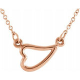 14K Yellow Heart 16-18" Necklace-86418:102:P-ST-WBC