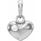 14K White Freshwater Cultured Pearl Heart Pendant -86316:601:P-ST-WBC