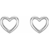 Platinum 8.7x8 mm Heart Earrings-86328:603:P-ST-WBC
