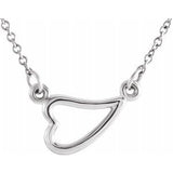 14K White Heart 16-18" Necklace-86418:101:P-ST-WBC