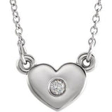 Sterling Silver .03 CTW Diamond Heart 16" Necklace-86335:603:P-ST-WBC