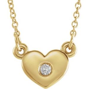 14K Yellow .03 CTW Diamond Heart 16" Necklace-86335:601:P-ST-WBC