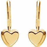 14K Yellow Heart Lever Back Earrings-19113:124315000:P-ST-WBC