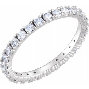 14K White 3/4 CTW Diamond Eternity Band Size 4.5 -122026:6024:P-ST-WBC