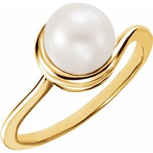 14K Yellow 7.5-8.0 mm Freshwater Cultured Pearl Freeform Ring-6484:6001:P-ST-WBC